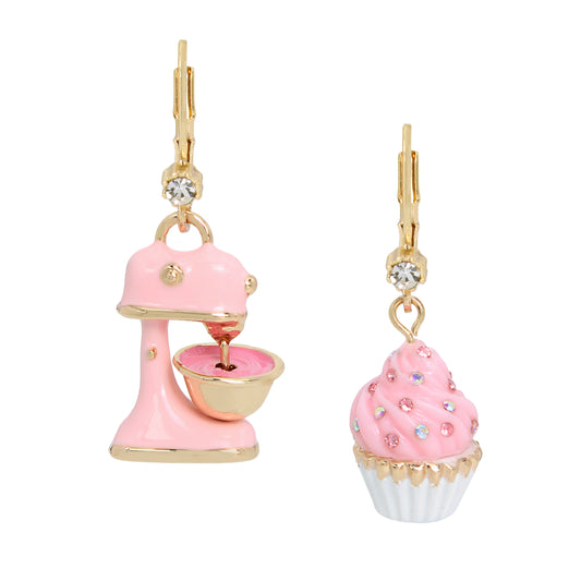 Betsey Johnson Cupcake Mismatch Drop Earrings