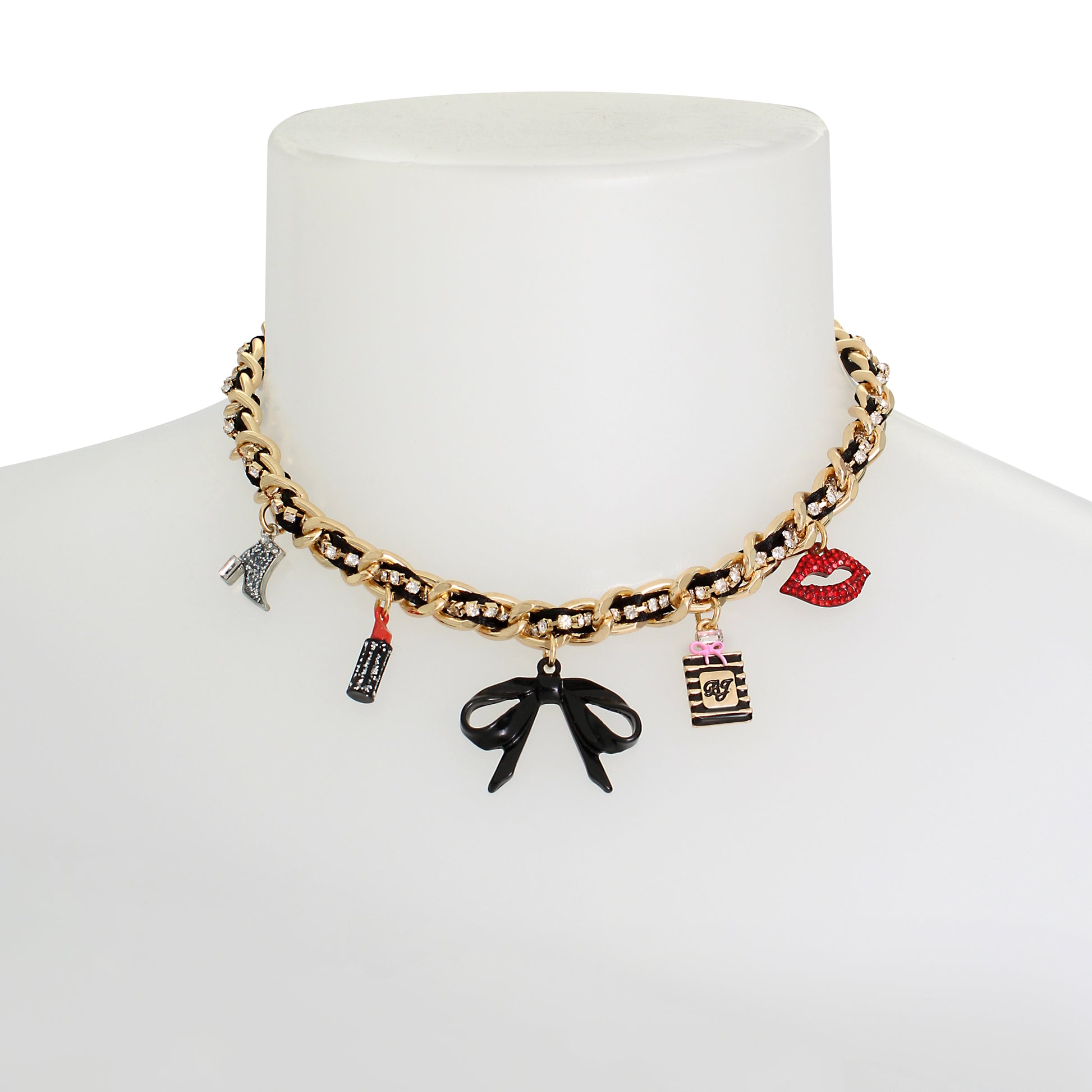Betsey Johnson Going All Out Charm Chain Necklace