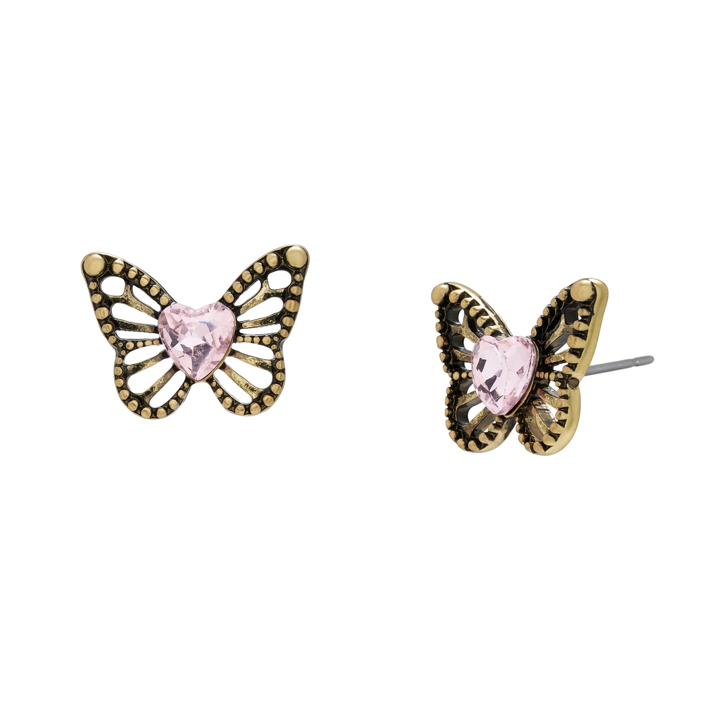 Betsey Johnson Boho Butterfly Openwork Stud Earrings