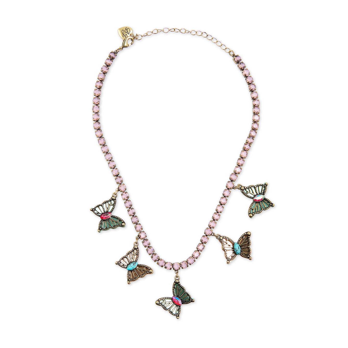 Betsey Johnson Boho Butterfly Bib Tennis Frontal Necklace