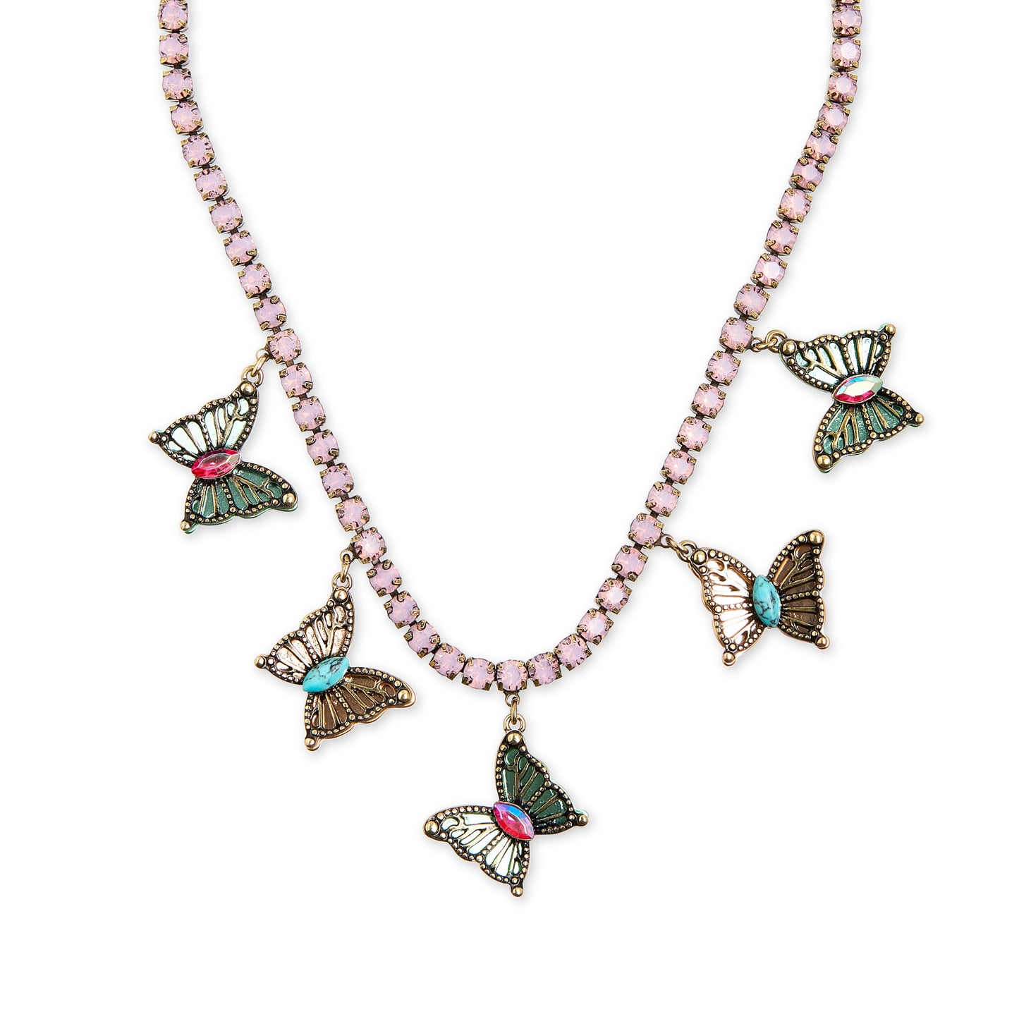 Betsey Johnson Boho Butterfly Bib Tennis Frontal Necklace