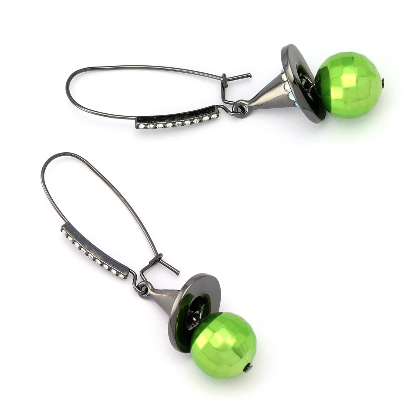 Witch Hat Disco Ball Green Earrings