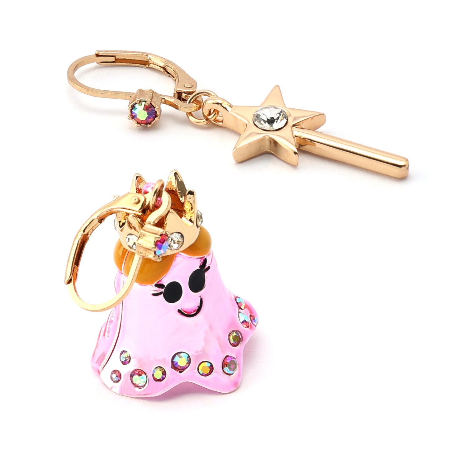 Betsey Johnson Halloween Princess & Wand Mismatch Earrings