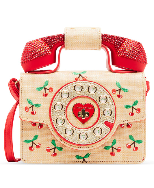 Betsey Johnson Kitsch Cherry On Top Phone Crossbody Bag