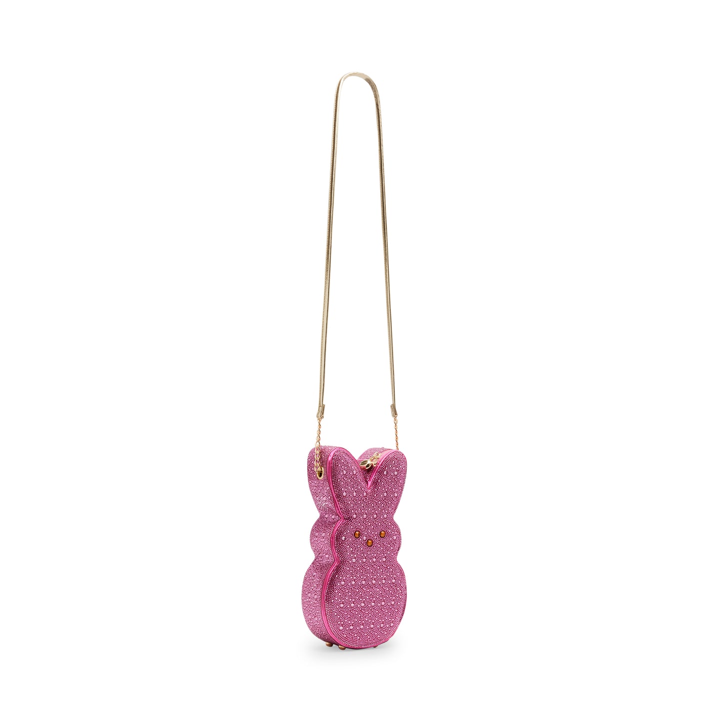 Betsey Johnson Kitsch Rhinestone Peeps Bunny Crossbody Bag Pink