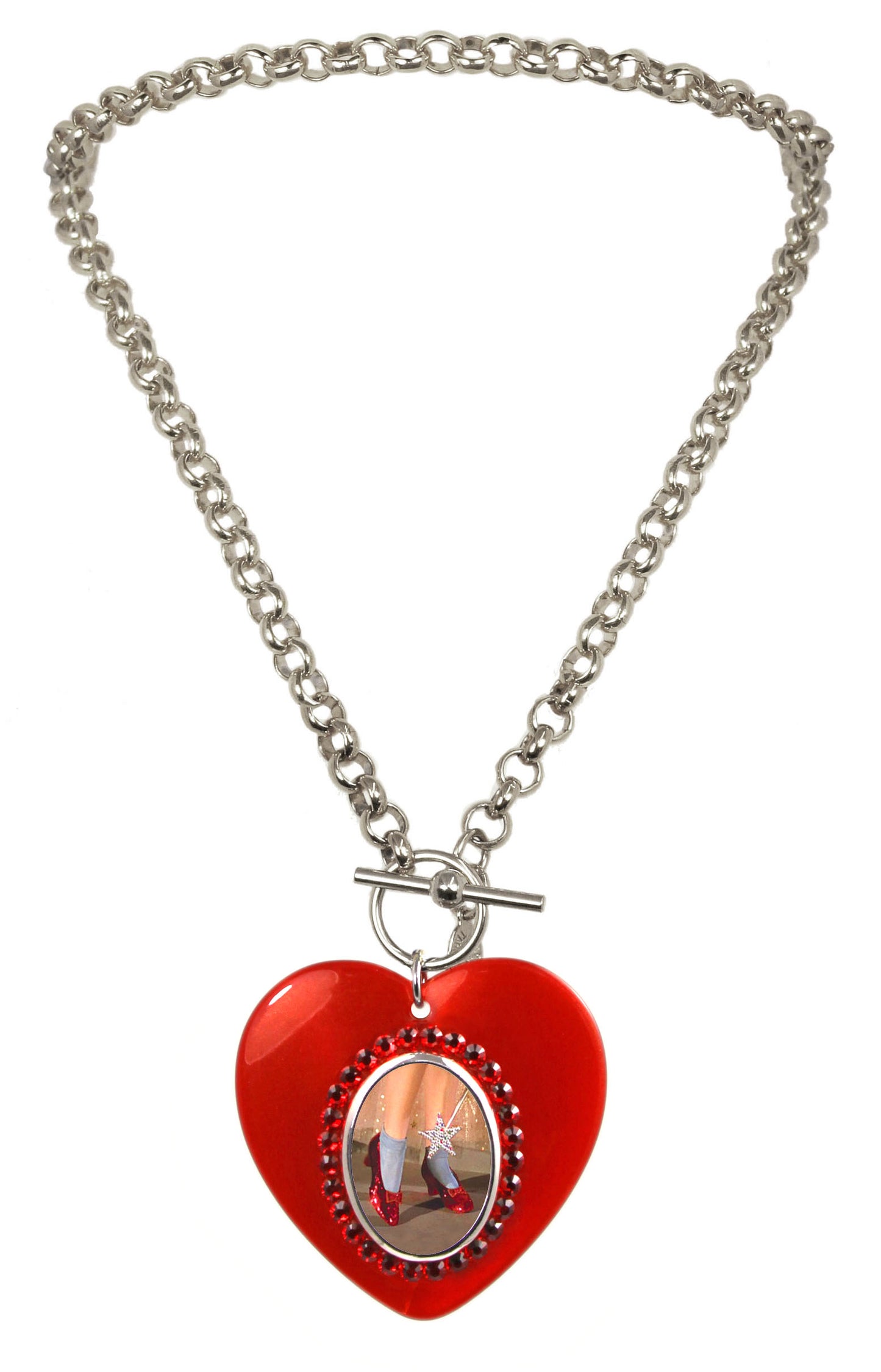 Tarina Tarantino Dorothy & Ruby Slippers Flip Heart Necklace