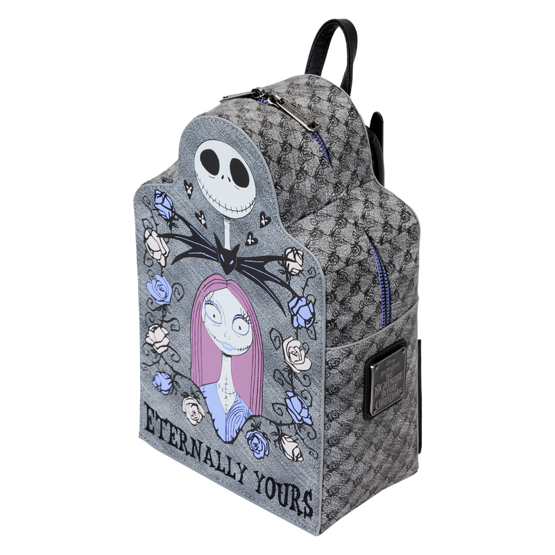 Loungefly The Nightmare Before Christmas Jack and Sally Eternally Yours Tombstone Mini Backpack