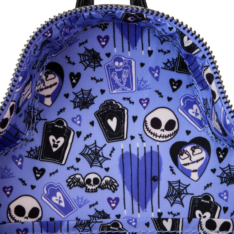 Loungefly The Nightmare Before Christmas Jack and Sally Eternally Yours Tombstone Mini Backpack