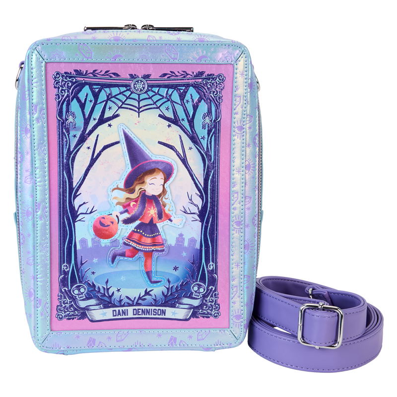 Loungefly Hocus Pocus Tarot Card Dani & Binx Iridescent Crossbody Loungefly Hocus Pocus Tarot Card Dani & Binx Iridescent Crossbody