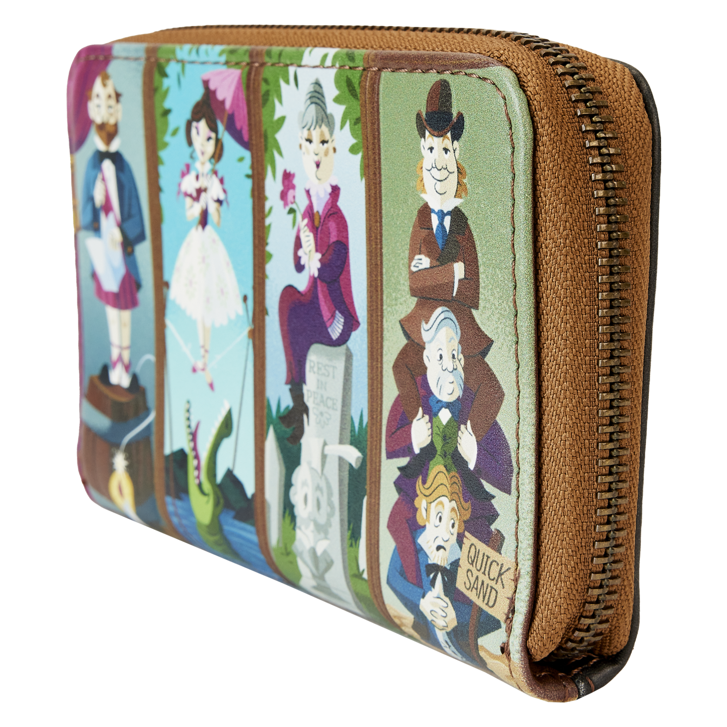 Loungefly Haunted Mansion Stretching Room Portraits Glow Zip Around Wallet