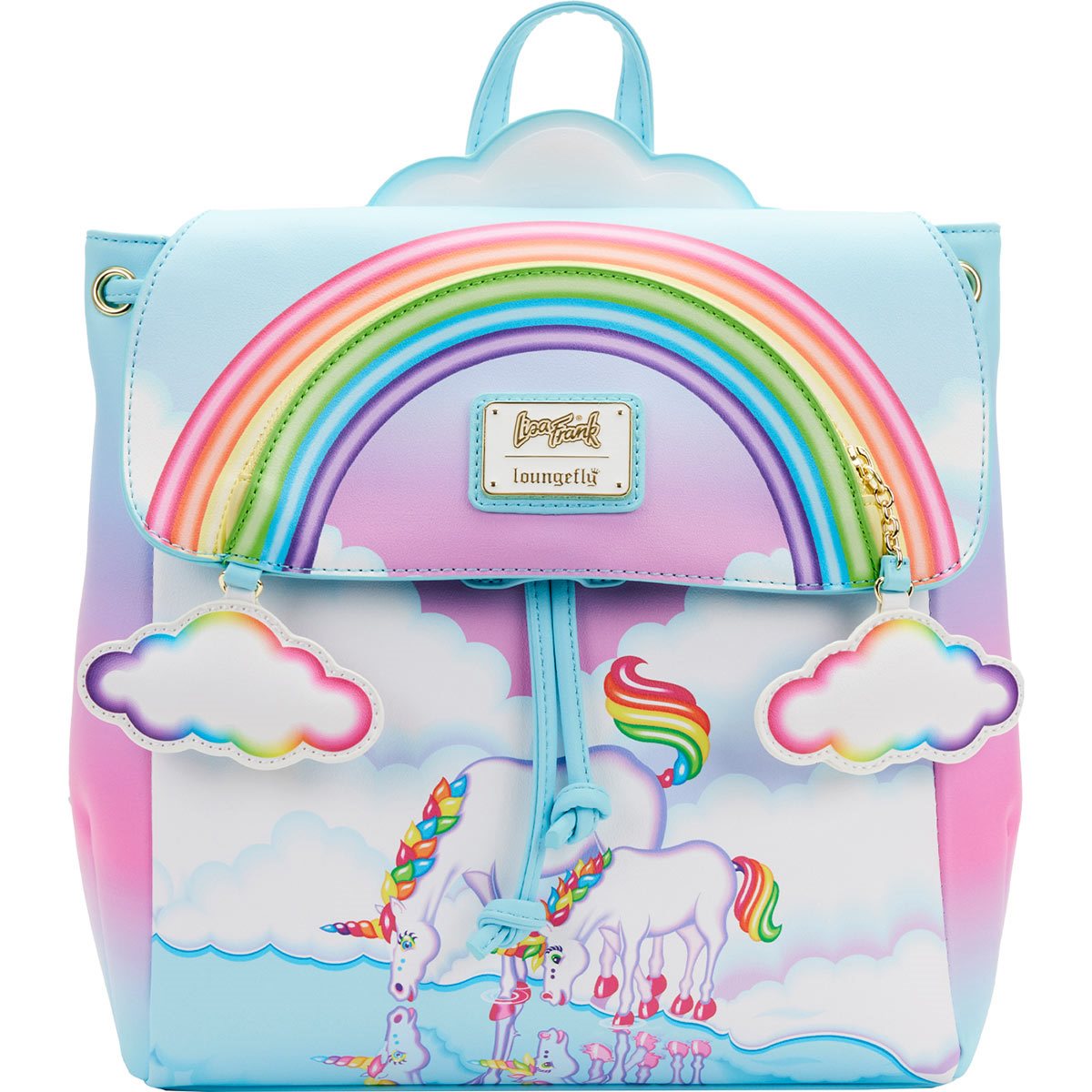 Loungefly Lisa Frank Borsa A Tracolla Cuore Arcobaleno - Stile Anni '90, Multicolore, Piccola Misura