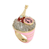 Betsey Johnson Going All Out Champagne Cocktail Ring