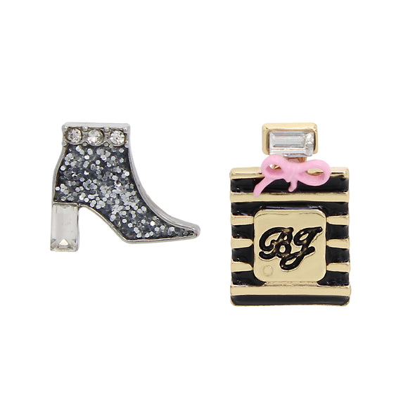 Betsey Johnson Going All Out Perfume Mismatch Earrings