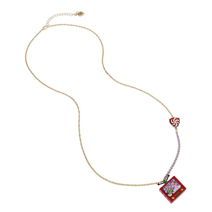 Betsey Johnson Jingle Bell Bling Christmas TV Pendant Necklace