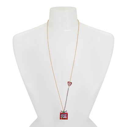 Betsey Johnson Jingle Bell Bling Christmas TV Pendant Necklace