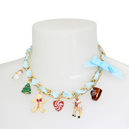 Christmas Charm Bib Necklace