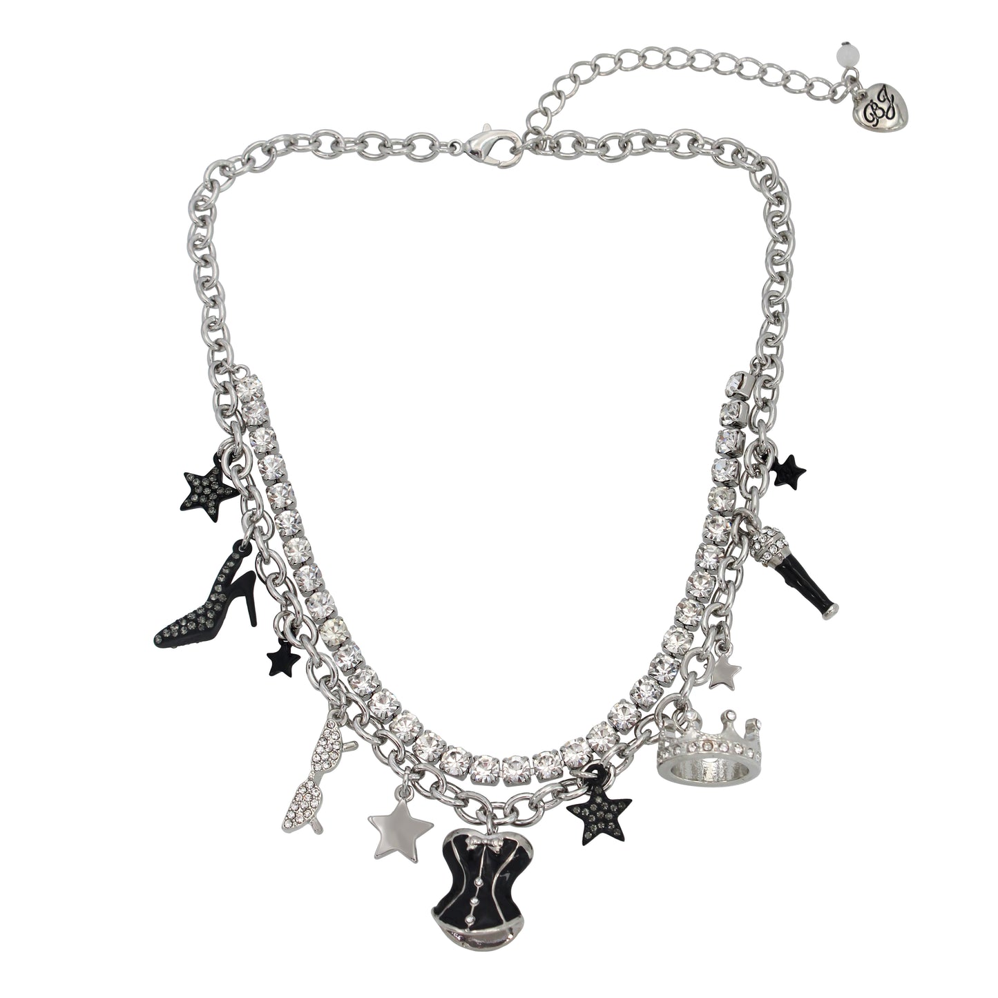 Betsey Johnson Midnight Magic Corset Charm Bib Necklace