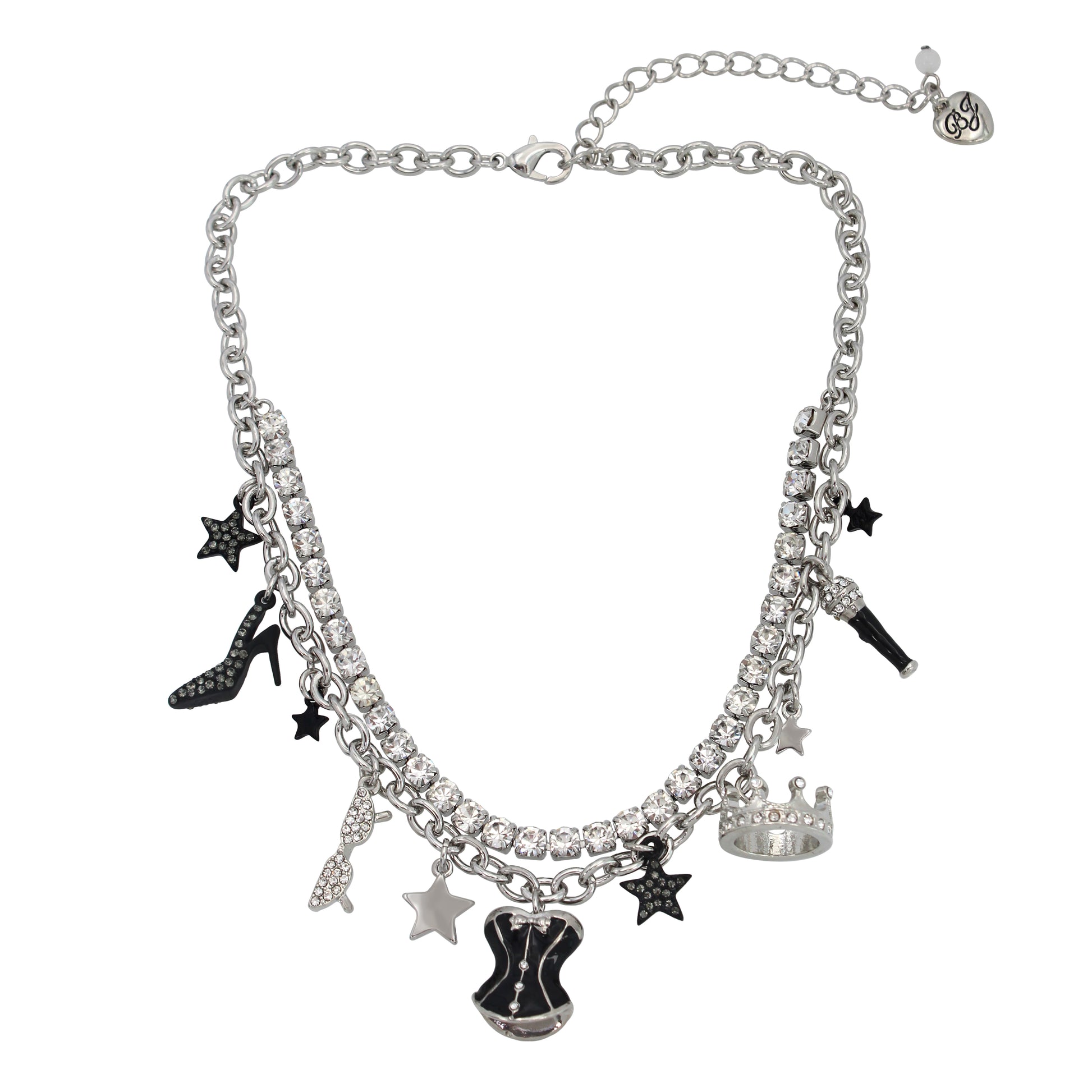 Betsey Johnson Midnight Magic Corset Charm Bib Necklace