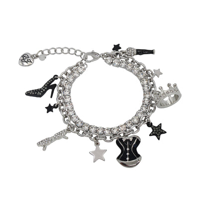 Betsey Johnson Midnight Magic Corset Charm Bracelet