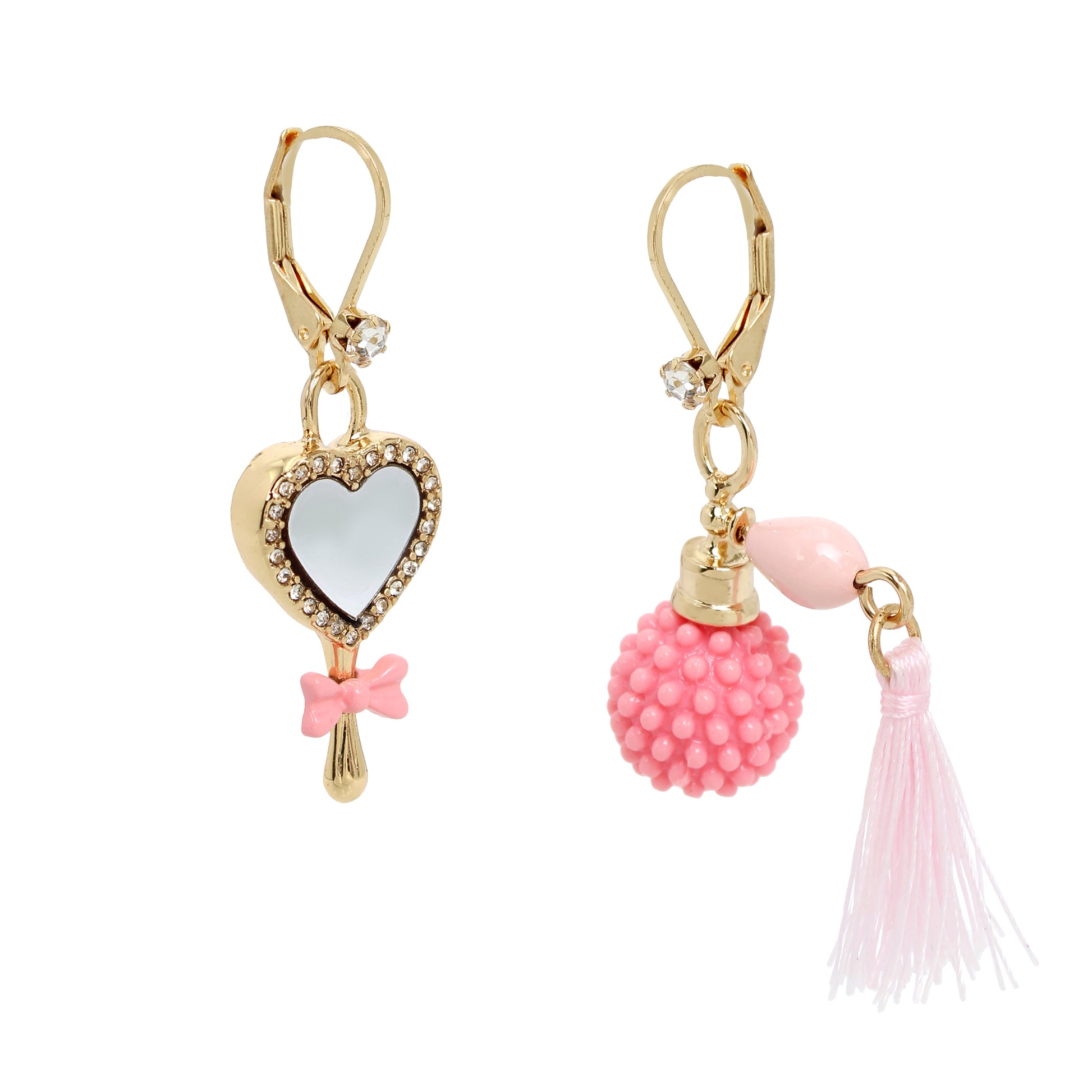 Betsey Johnson Sweetheart Swoon Perfume Mismatch Lever Back Earrings