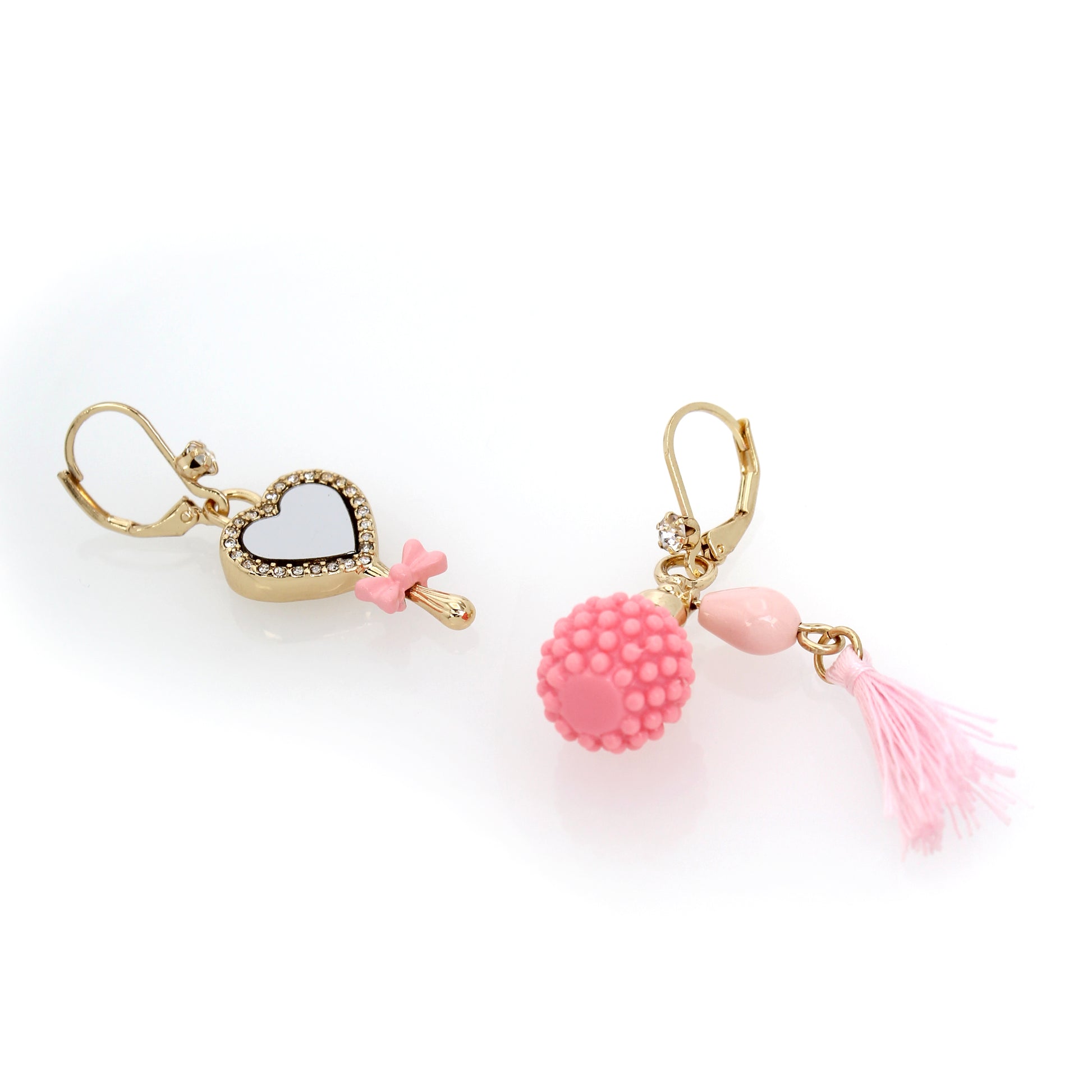 Betsey Johnson Sweetheart Swoon Perfume Mismatch Lever Back Earrings