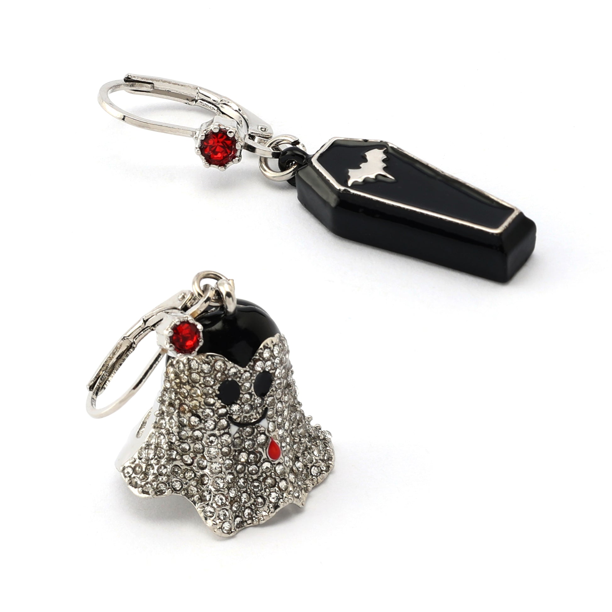 Betsey Johnson Halloween Vampire & Coffin Mismatch Earrings