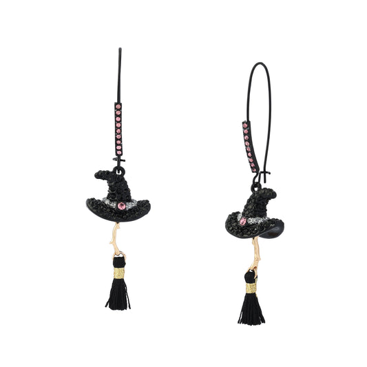 Betsey Johnson Witch Hat Broom Shepherd Hook Earring