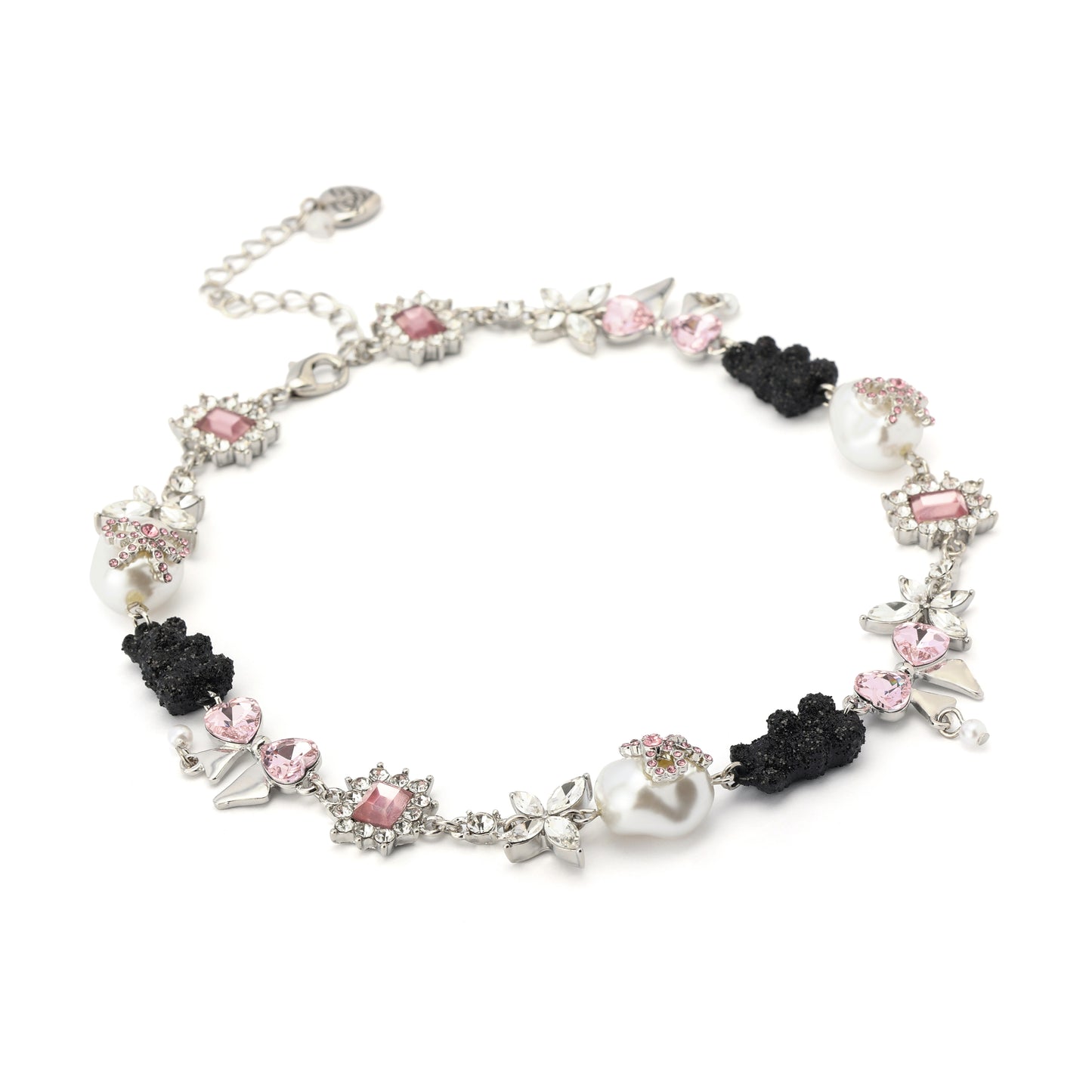 Teddy Bear Charm Collar Necklace