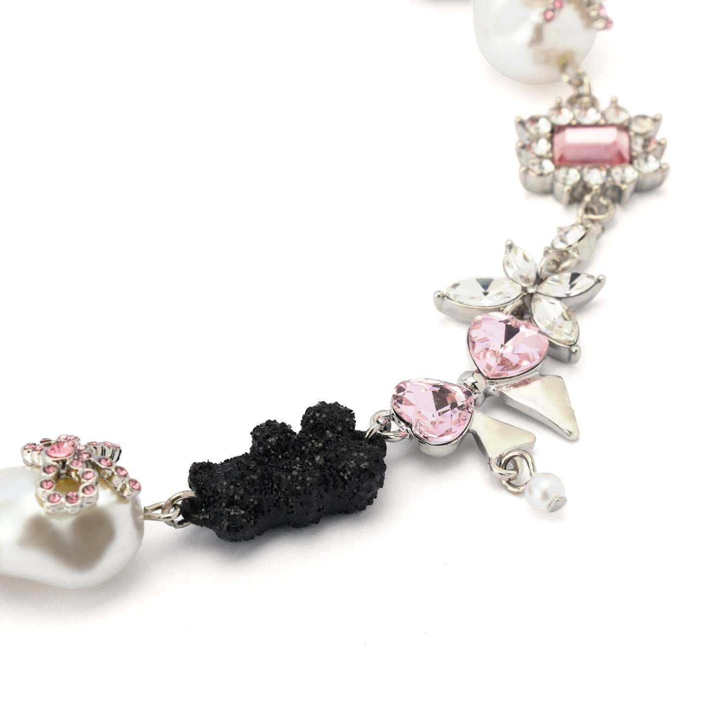 Betsey Johnson Teddy Bear Charm Collar Necklace