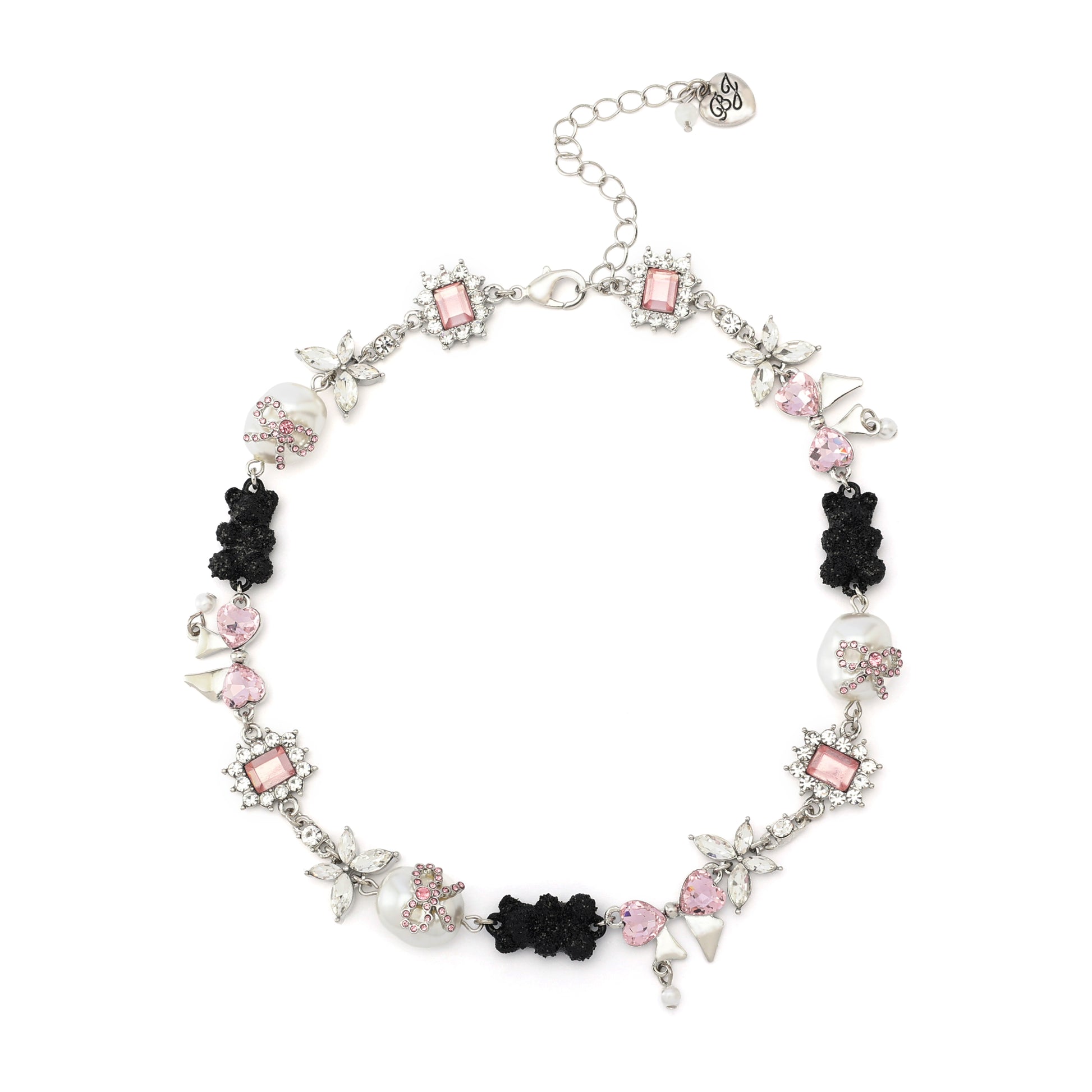 Betsey Johnson Teddy Bear Charm Collar Necklace