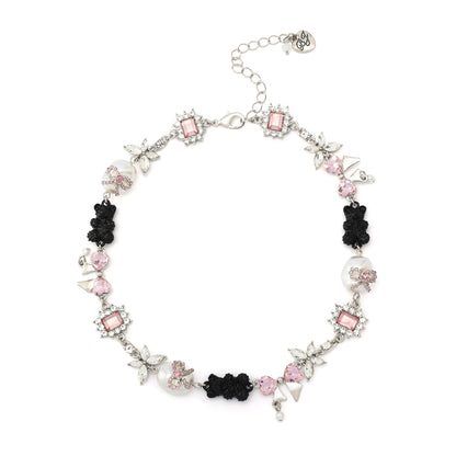 Betsey Johnson Teddy Bear Charm Collar Necklace