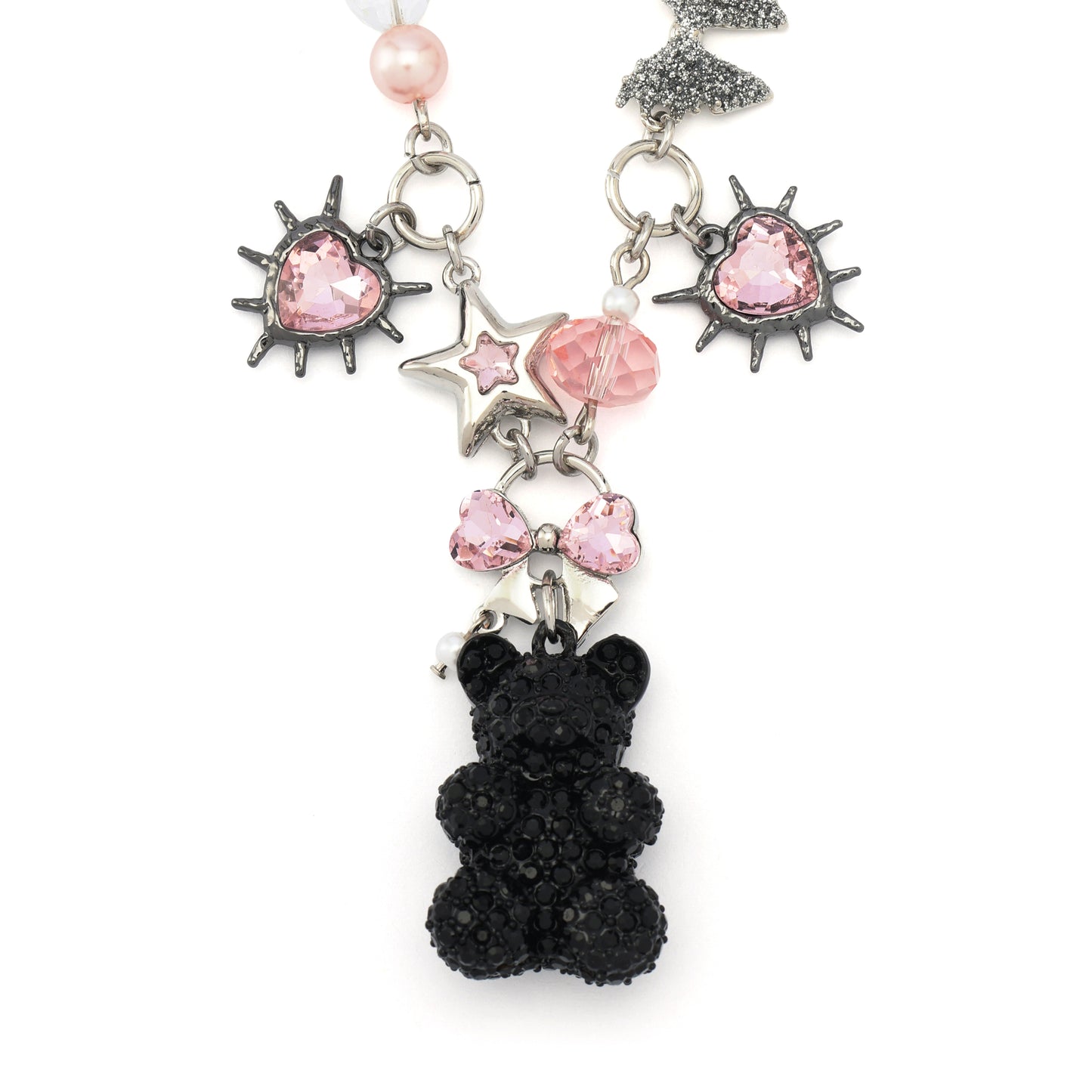 Betsey Johnson Teddy Bear Charm Bib Necklace
