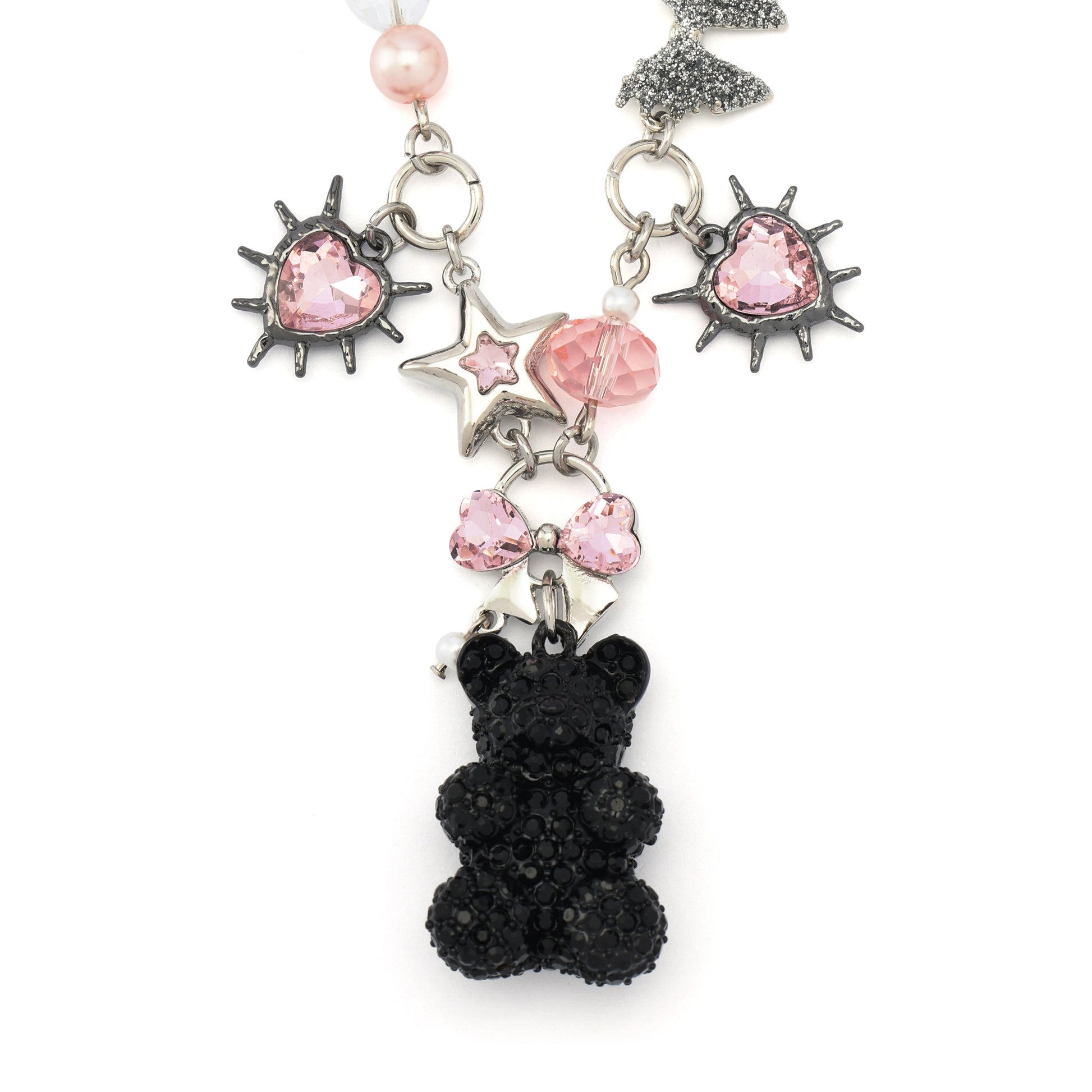 Betsey Johnson Teddy Bear Charm Bib Necklace