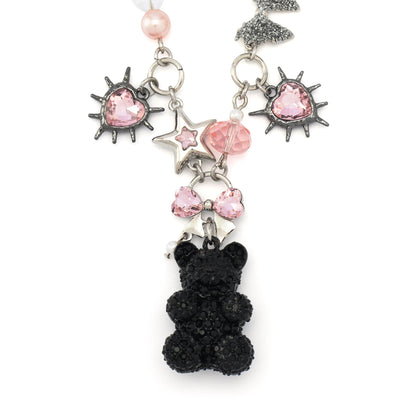 Betsey Johnson Teddy Bear Charm Bib Necklace