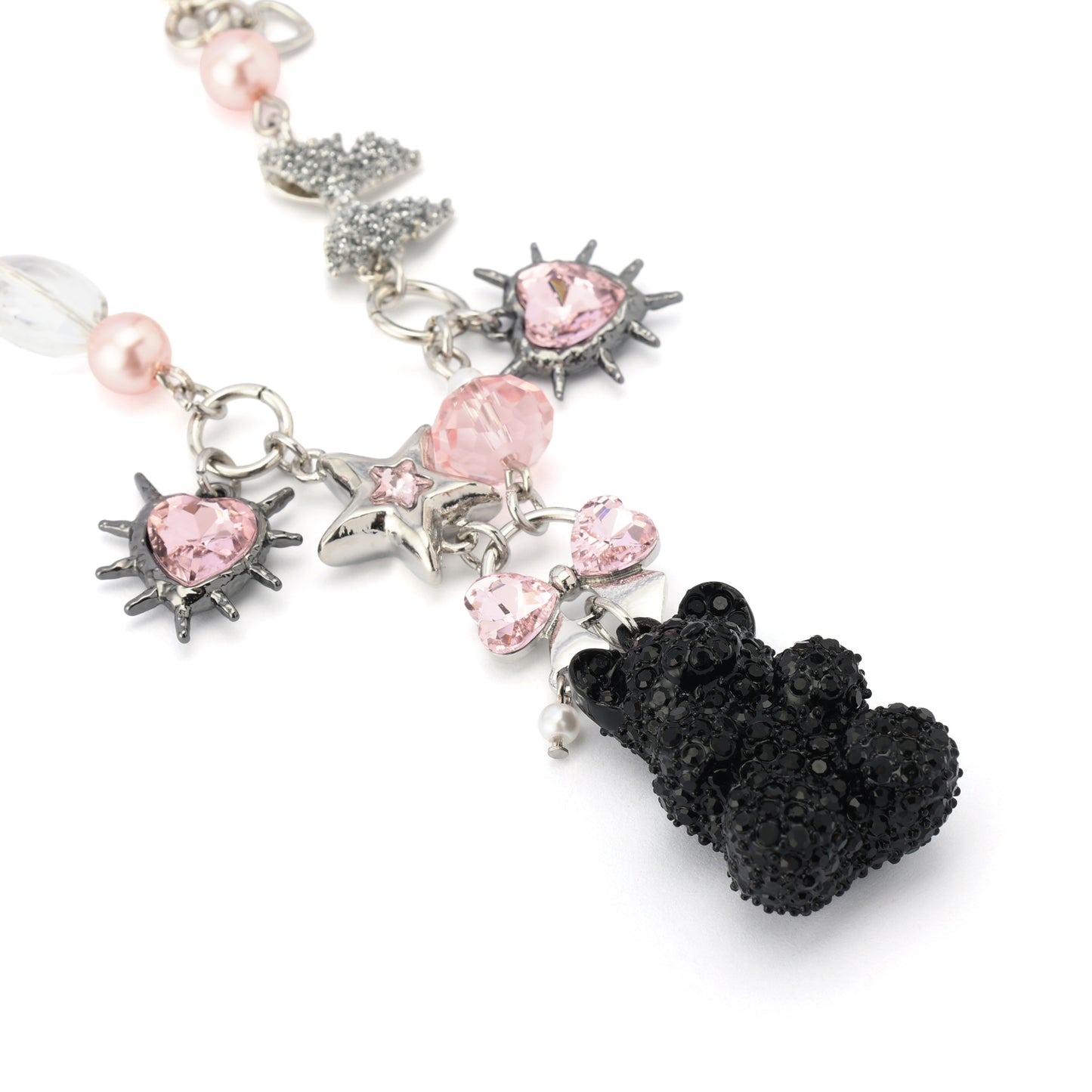 Betsey Johnson Teddy Bear Charm Bib Necklace