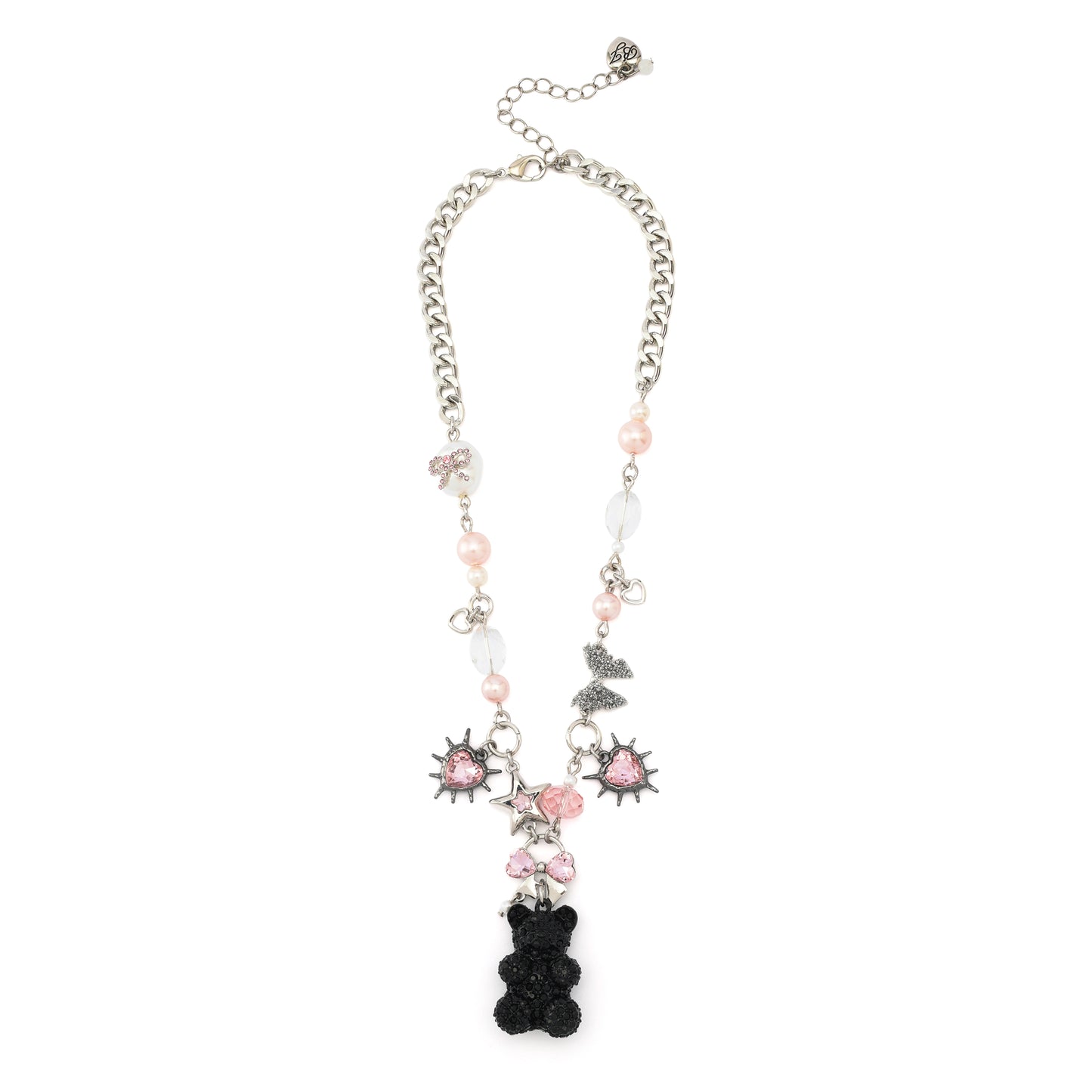 Betsey Johnson Teddy Bear Charm Bib Necklace