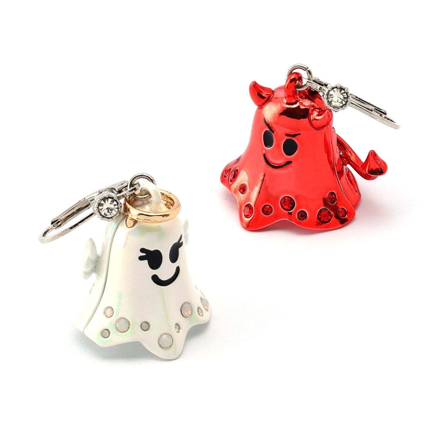 Betsey Johnson Halloween Angel & Devil Mismatch Drop Earrings