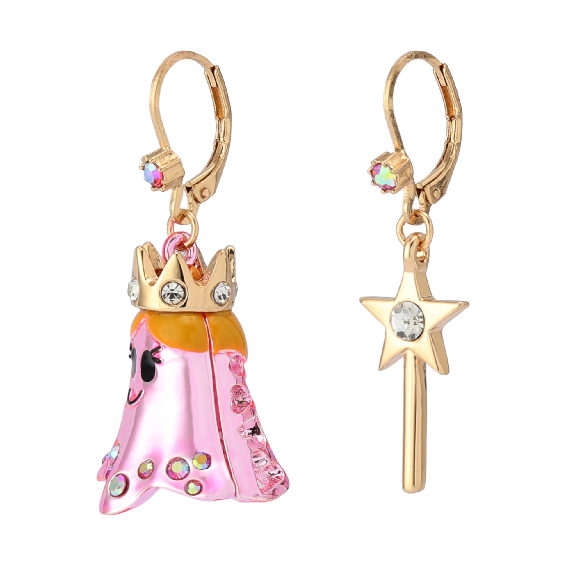 Betsey Johnson Halloween Princess & Wand Mismatch Earrings