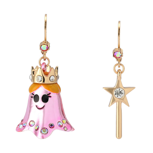 Betsey Johnson Halloween Princess & Wand Mismatch Earrings