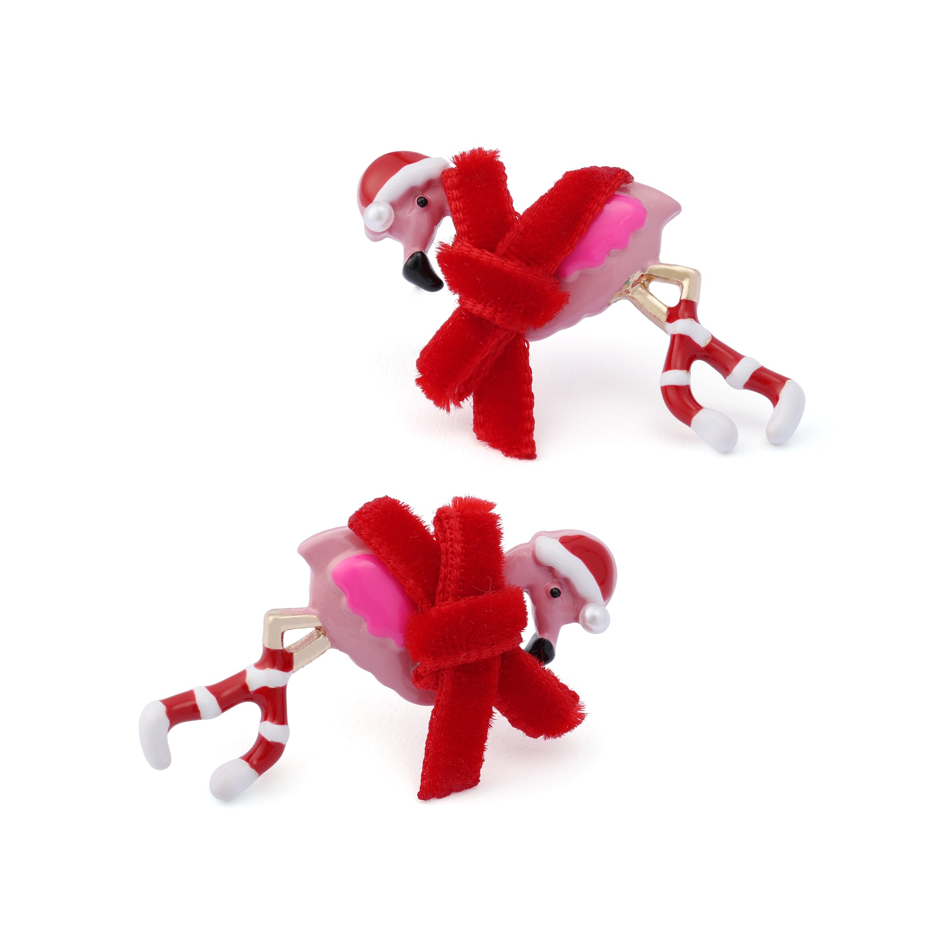Betsey Johnson Santa Baby Flamingo Earrings