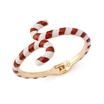 Betsey Johnson Santa Baby Candy Cane Hinge Bracelet