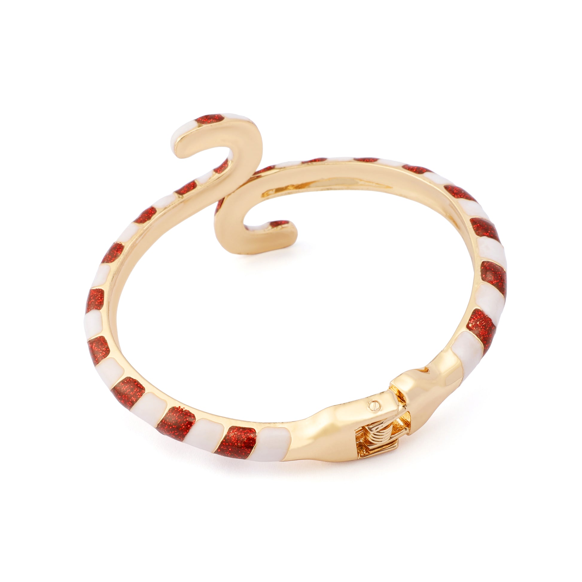 Betsey Johnson Santa Baby Candy Cane Hinge Bracelet