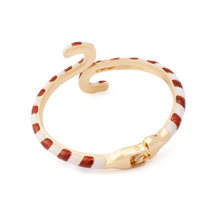 Betsey Johnson Santa Baby Candy Cane Hinge Bracelet