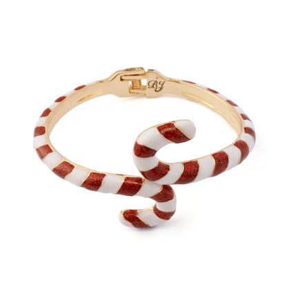Betsey Johnson Santa Baby Candy Cane Hinge Bracelet