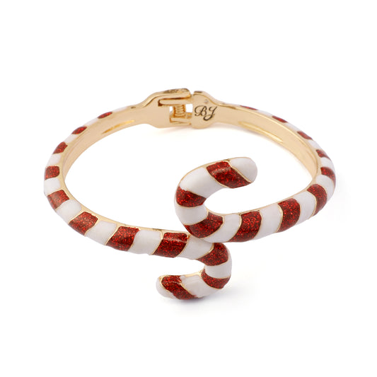 Betsey Johnson Santa Baby Candy Cane Hinge Bracelet