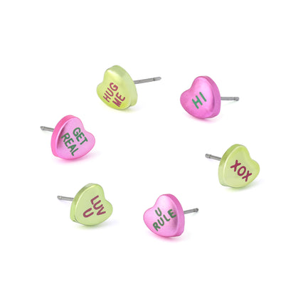 Betsey Johnson Sweetheart 6-Piece Stud Earring Set