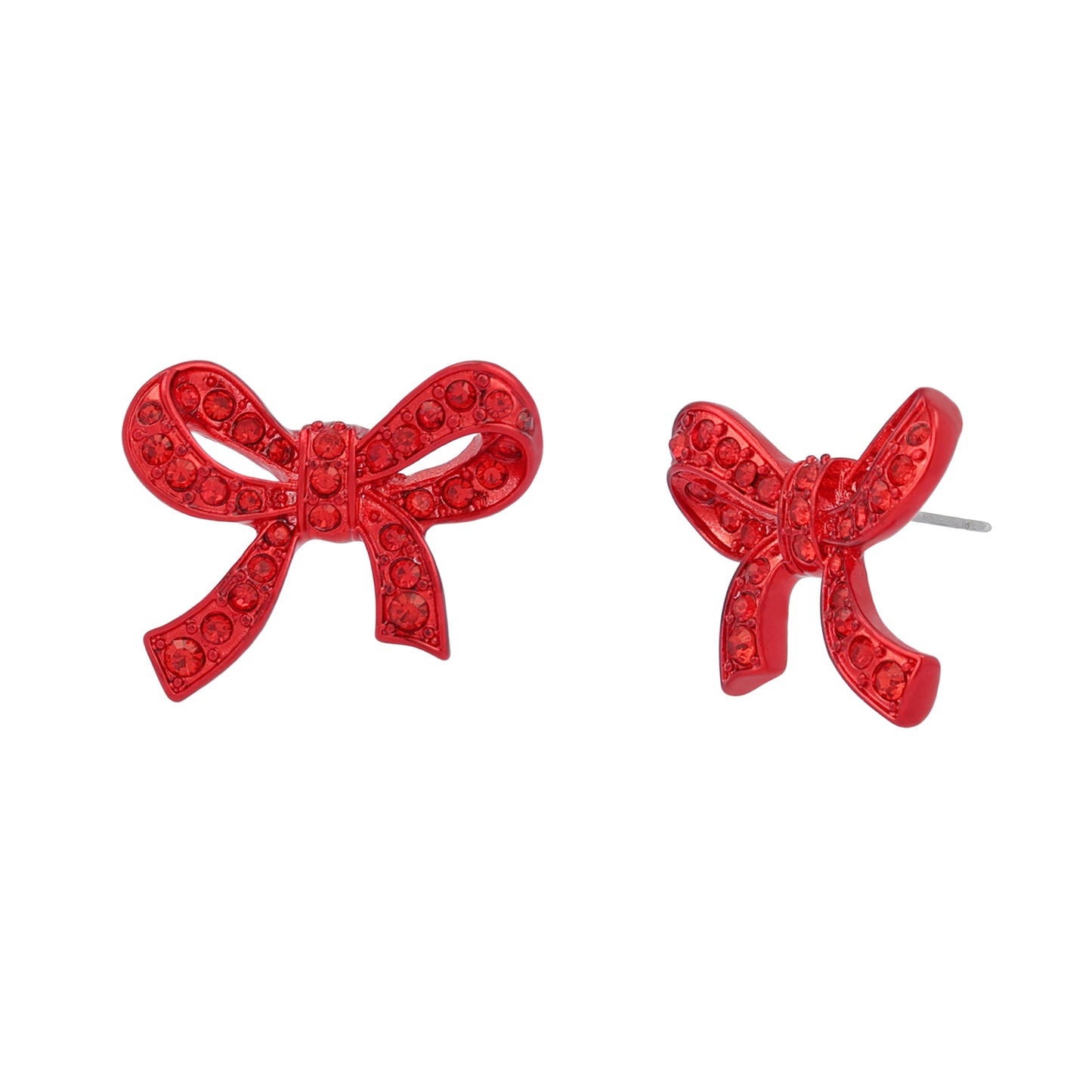 Betsey Johnson Love Spell Pavé Bow Stud Earrings