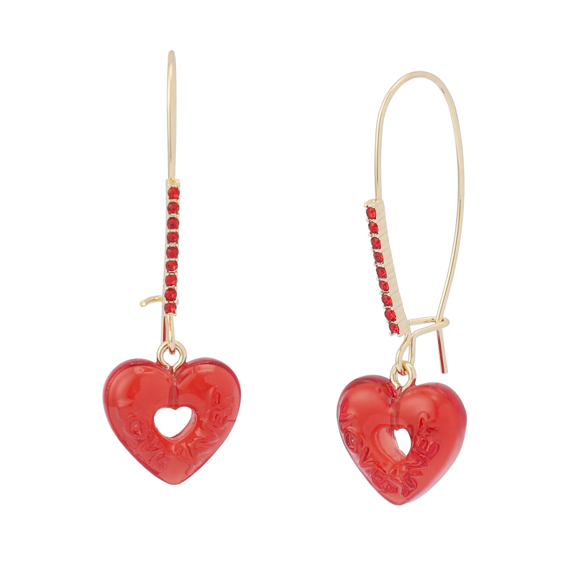 Betsey Johnson Love Spell Candy Heart Dangle Earrings