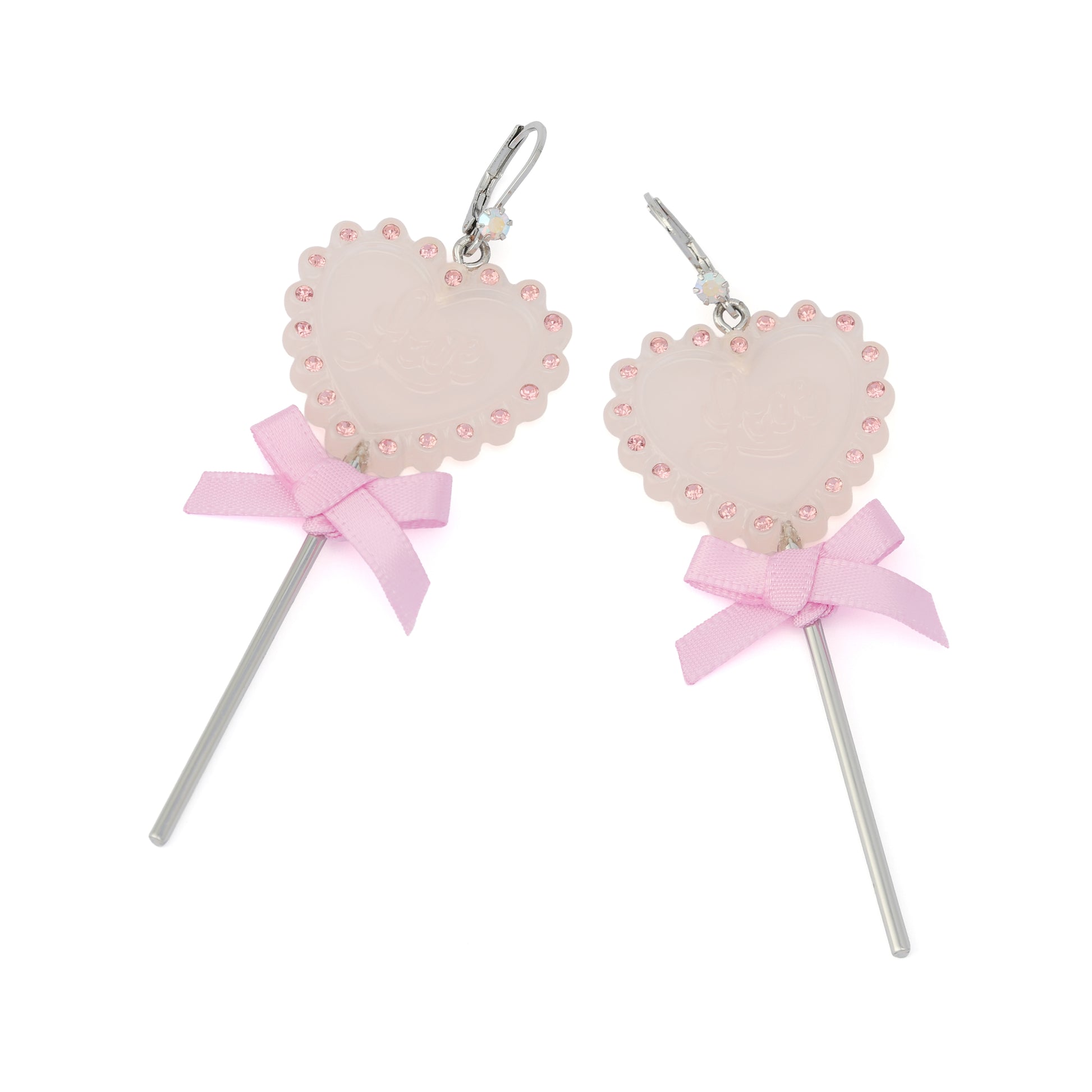 Betsey Johnson Love Spell Heart Lollipop Drop Earrings