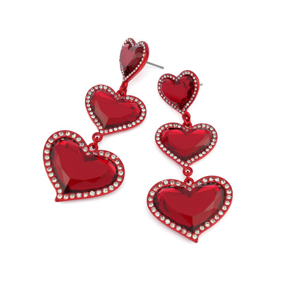 Betsey Johnson Love Spell Heart Linear Earrings